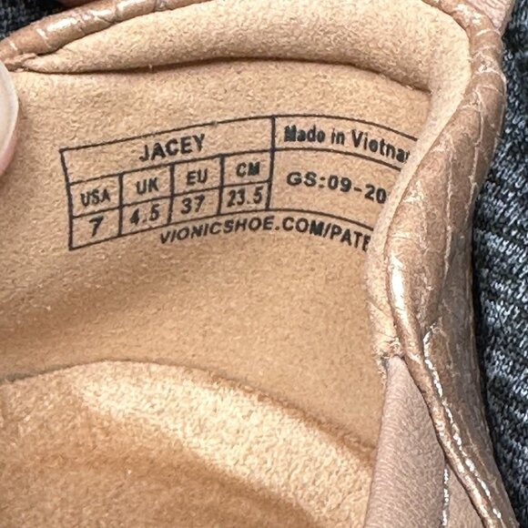 Vionic Jacey Womens Size 7 Wedge Toffee Brown Leather Slip On Comfort Support - Picture 8 of 8